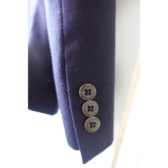 Nordstrom Blazer Boys 12 Navy Wool Plaid Lined Suit Jacket Coat Preppy Heritage - Picture 4 of 14